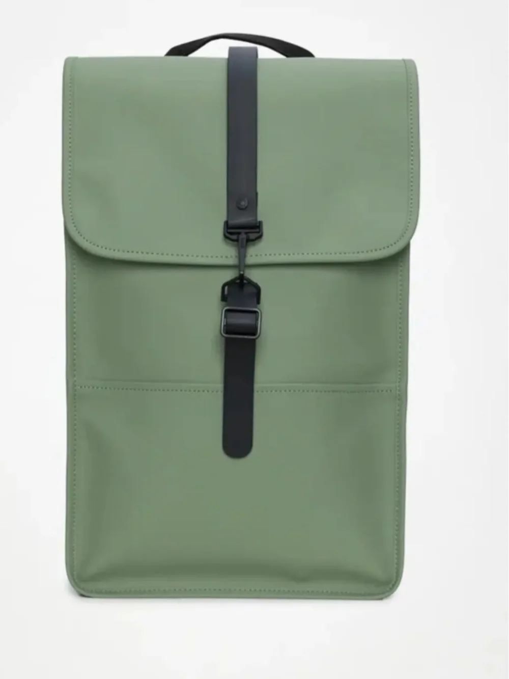Rains Mint Green Rolltop Backpack with Black Strap